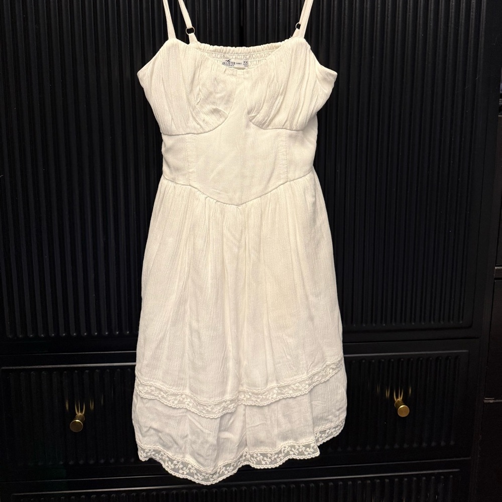 Hollister White Spaghetti Strap Dress